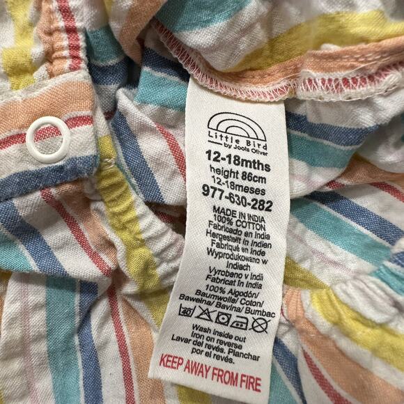 Little Bird by Jools Oliver Seersucker Rainbow Stripe Tank Romper - Picture 6 of 8